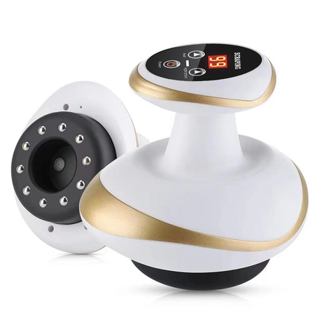 Electric Vacuum Scraping Massager, 6 Gear Suction & Heating Red Light Hot Compress Cupping Therapy Device with Magnetic Steel Beads for Back Belly Leg Home Use