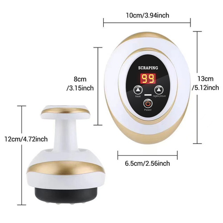 Electric Vacuum Scraping Massager, 6 Gear Suction & Heating Red Light Hot Compress Cupping Therapy Device with Magnetic Steel Beads for Back Belly Leg Home Use