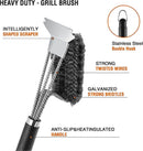 2-Pack Stainless Steel Grill Brush with Scraper Compatible with Weber
