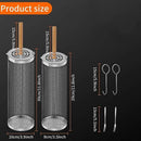 2-Piece Rolling Grill Baskets Stainless Steel for Vegetables Fish and Outdoor Grilling