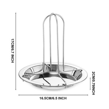 Vertical Chicken Grill Rack with Drip Tray Stainless Steel for Charcoal Grills and Ovens