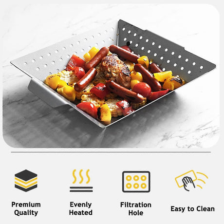 Stainless Steel Grill Pan Vegetable Grill Basket FLYE1392