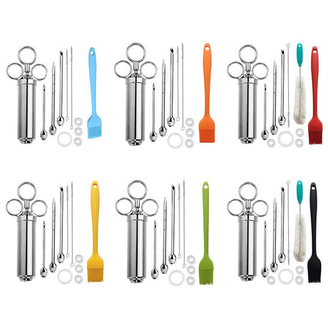 Stainless Steel Meat Injector Marinade Injector for Grilling Yellow