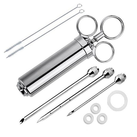 Stainless Steel Meat Injector Marinade Injector for Grilling Yellow