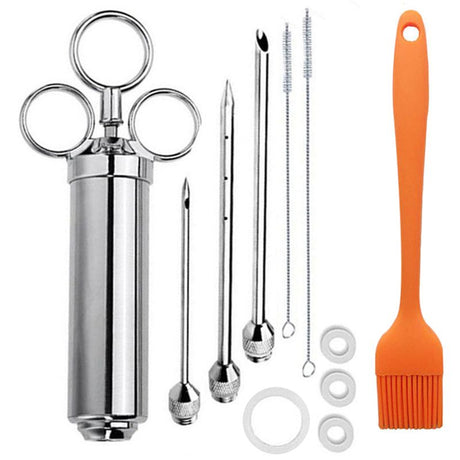 Stainless Steel Meat Injector Marinade Injector for Grilling Yellow