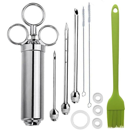Stainless Steel Meat Injector Marinade Injector for Grilling Yellow