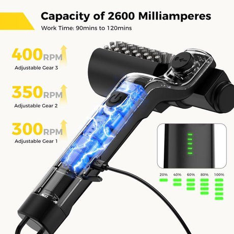 Electric Grill Brush with Adjustable Head 304 Stainless Steel Compatible with All Grills