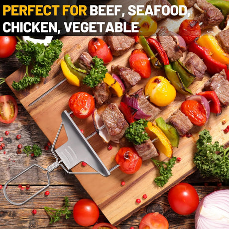 3-Prong Stainless Steel Skewers for BBQ