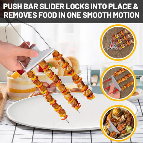 3-Prong Stainless Steel Skewers for BBQ