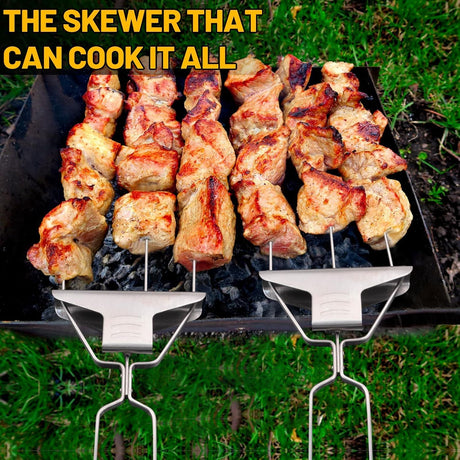 3-Prong Stainless Steel Skewers for BBQ