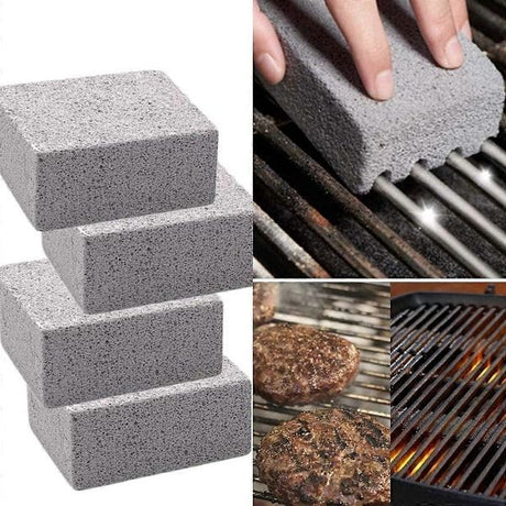 4-Pack Grill Cleaning Stone Blocks for BBQ Grill Plate and Flat Top