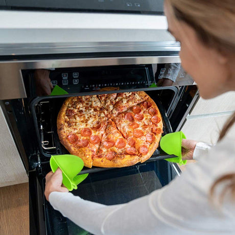 2 Pairs Silicone Pot Holders and Oven Mitts for Baking Cooking and Grilling