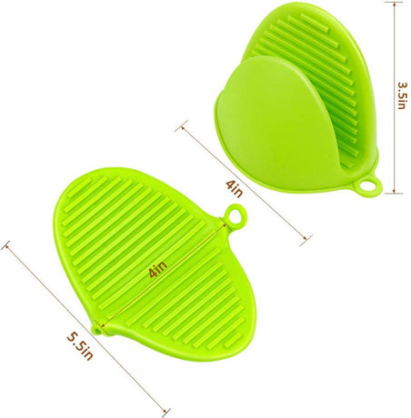 2 Pairs Silicone Pot Holders and Oven Mitts for Baking Cooking and Grilling