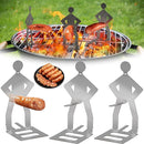3-Piece Hot Dog Grill Tool Set with Grill Fork for Camping and Picnics