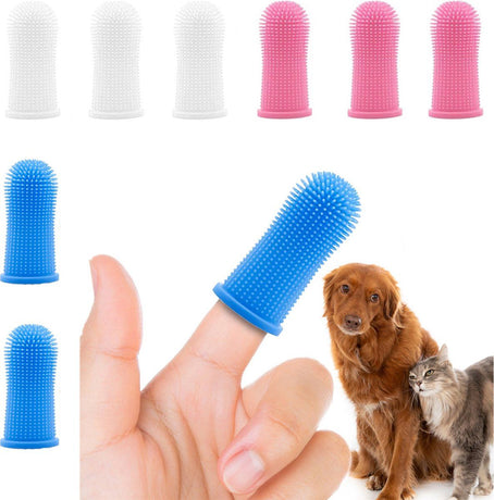 9-Piece Dog and Cat Toothbrush Set with Finger Toothbrushes