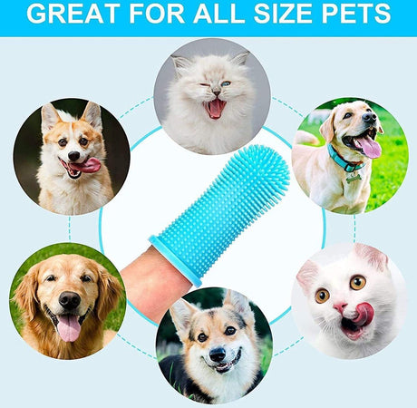 9-Piece Dog and Cat Toothbrush Set with Finger Toothbrushes