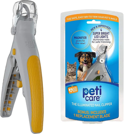 Pet Nail Clippers with LED Light 5x Magnifier and Nail Catcher for Cats and Dogs