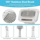 2-in-1 Pet Hair Dryer with Straightening Brush Adjustable Temperature for Small Animals