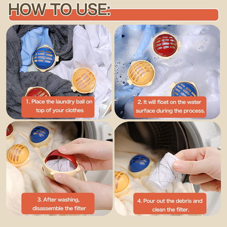 3-Pack Reusable Pet Hair Remover Balls for Cat Hair and Lint