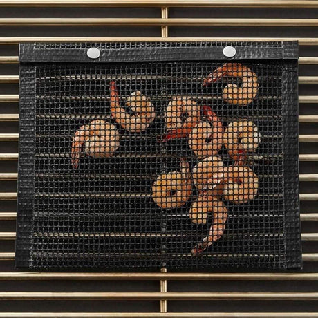 2-Pack Mesh Grill Bags for Grilling Black