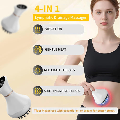 Electric Lymphatic Massager for Deep Cellulite and Body Massage with Display