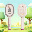 Electric Spray Hair Brush with Essential Oil Diffuser Scalp Massager Antistatic Pink
