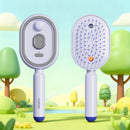 Electric Spray Hair Brush with Essential Oil Diffuser Scalp Massager Antistatic Purple