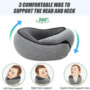 Travel Neck Pillow U-Shaped Memory Cotton for Airplane Sleep and Neck Support Pink