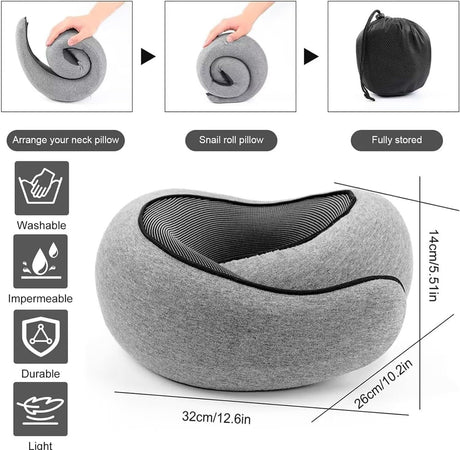 Travel Neck Pillow U-Shaped Memory Cotton for Airplane Sleep and Neck Support Pink