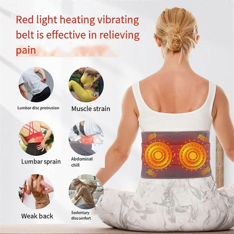 Rechargeable Heating Massage Belt with Warm Compress and Red Light
