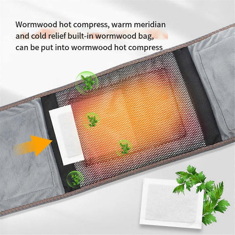 Rechargeable Heating Massage Belt with Warm Compress and Red Light