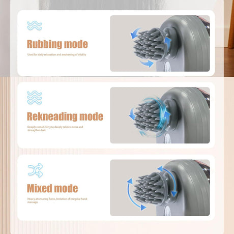 Electric Scalp Massager Cordless Waterproof 3 Modes for Hair and Body Relaxation