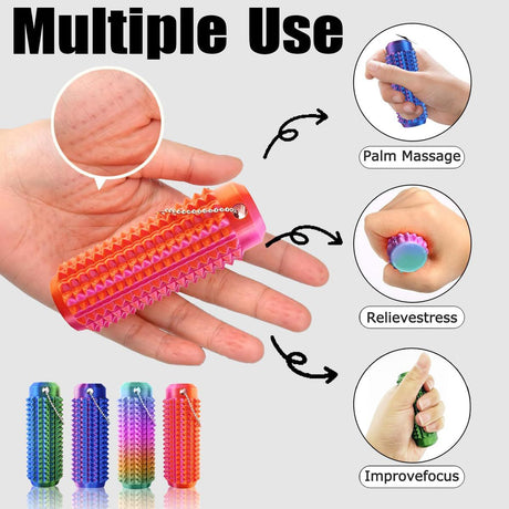 Spiky Fidget Keychain for Anxiety Relief and Finger Pressure Massage