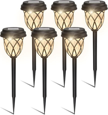 6-Pack Solar Garden Lights Waterproof LED Path Lights