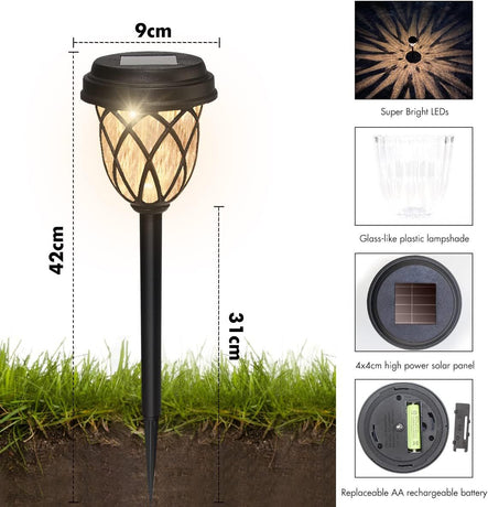 6-Pack Solar Garden Lights Waterproof LED Path Lights