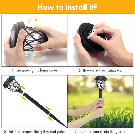 6-Pack Solar Garden Lights Waterproof LED Path Lights