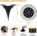 8-Pack Solar Garden Lights IP65 Waterproof 6000K Cool White Landscape Lighting