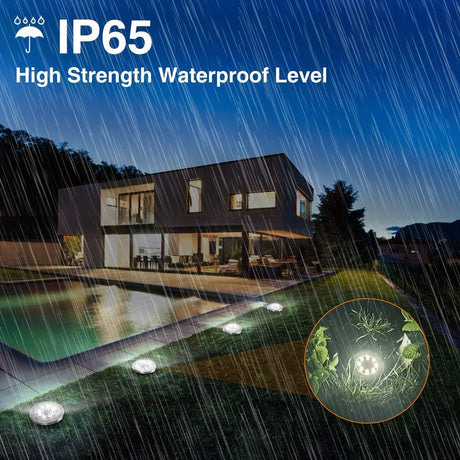 8-Pack Solar Garden Lights IP65 Waterproof 6000K Cool White Landscape Lighting