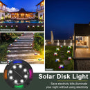 8-Pack Solar Ground Lights 12 LED Waterproof Landscape Path Lights Multicolor