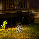 Hanging Solar Lantern LED Moroccan Metal Garden Light Waterproof for Patio and Porch