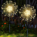 2-Pack 120 LED Solar Firework Garden Lights for Patio and Flower Boxes White