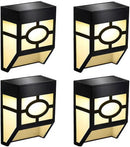 4-Pack Solar Lights for Fences Walls Stairs and Yard Warm White and Multicolor