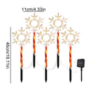 5-Piece Solar Snowflake Garden Lights Waterproof LED for Christmas and Winter Decoration