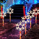 5-Piece Solar Snowflake Garden Lights Waterproof LED for Christmas and Winter Decoration