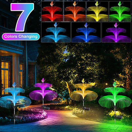 2-Pack Solar Jellyfish Garden Lights Waterproof for Yard Walkway and Lawn