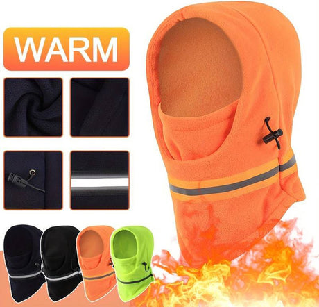 Adjustable Fleece Balaclava With Reflective Safety Strip | Neck Warmer | Windproof | UV Protection | Ski Mask | Scooter Mask | Winter Mask | Winter Hat | Dark Blue