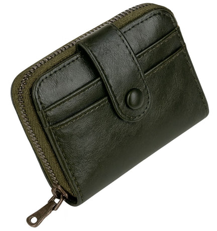 Billfold Retro Wallet & Card Holder | For 11 Cards | Credit Card Holder | With Cash Compartment | Card Holder | Wallet | PU Leather | Men's | Dark Green