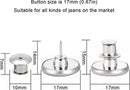Jeans Button with Snap | Universal Jeans Button Pin | Jeans Buttons | Replacement Buttons | Jeans Button | Silver | 1 Piece
