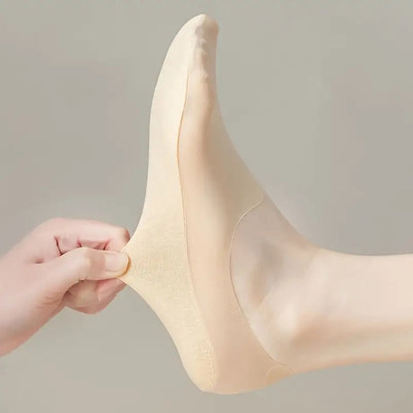 4 Pairs of Cooling Socks for Women | Invisible Socks | Fabric Socks | Soft & Lightweight | Boat Socks | Size 36-42 | Beige