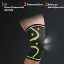 Compression Knee Brace | Knee Support | Knee Protector | Knee Bandage | Knee Support | 1 Piece | Black Green | Size M